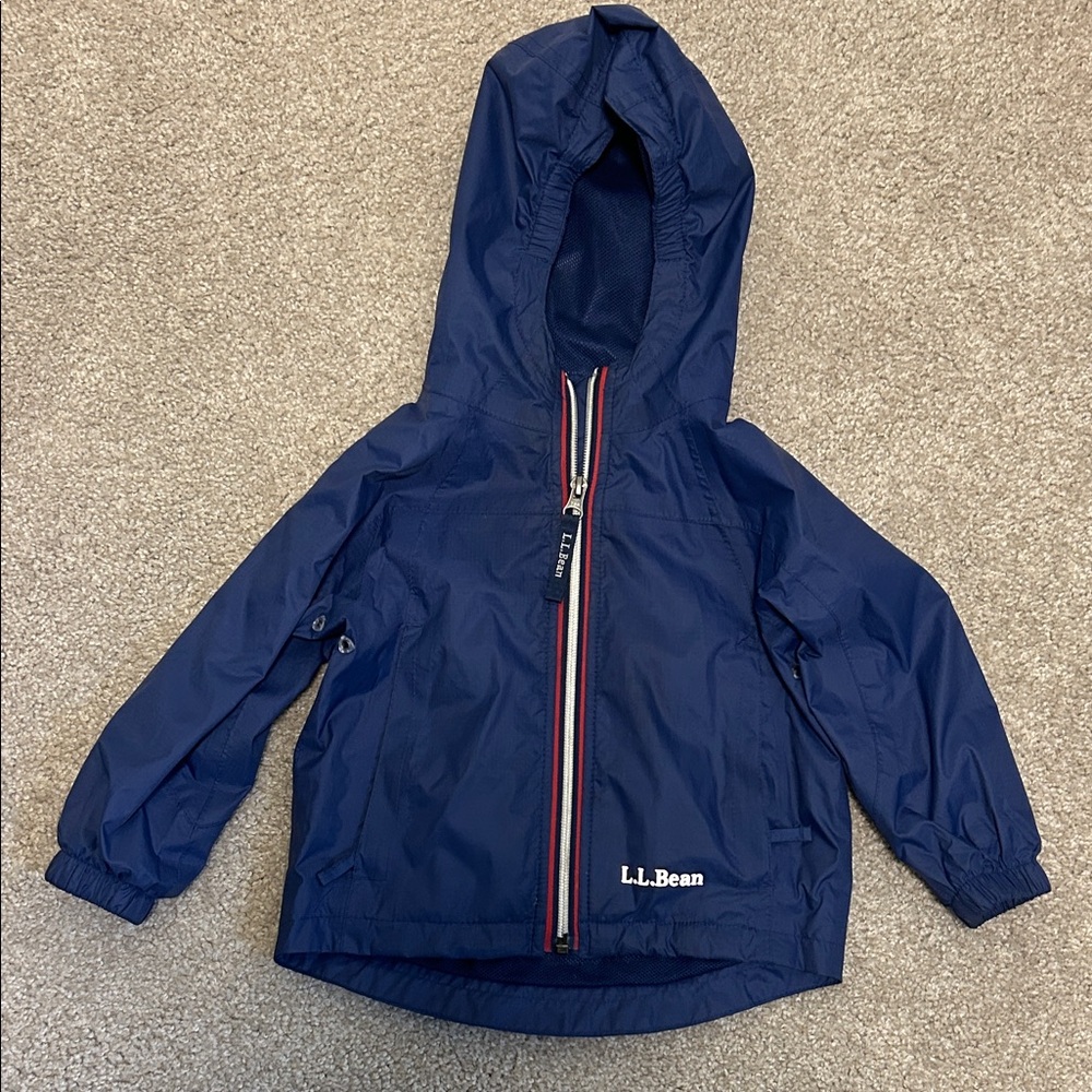 L.L. Bean Blue Hooded Windbreaker